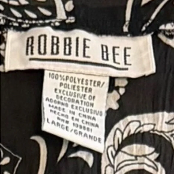 Robbie Bee Paisley Tie Neck Blouse Ruffle Peplum Sheer Boho L - Picture 4 of 4